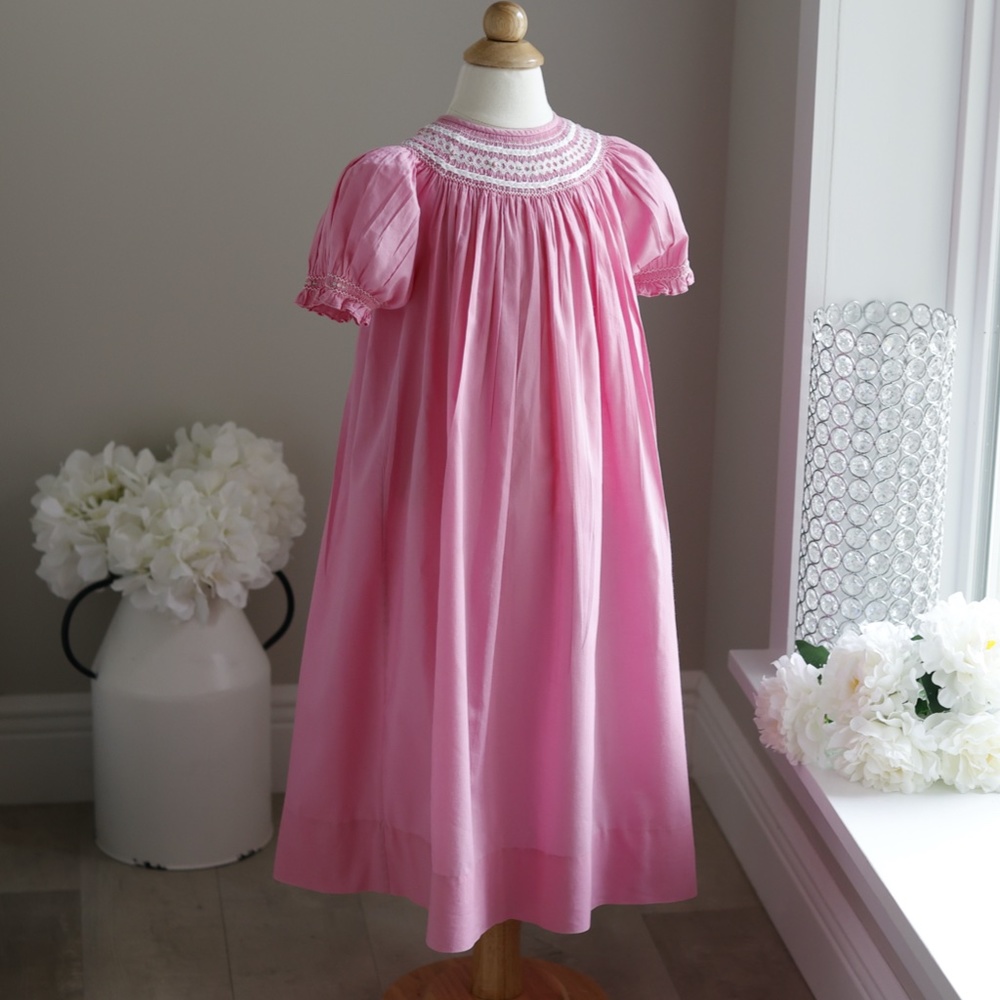 Strasburg Dress Smocked Pink Bishop Girls RARE EDITION COLOR Special Occasion
